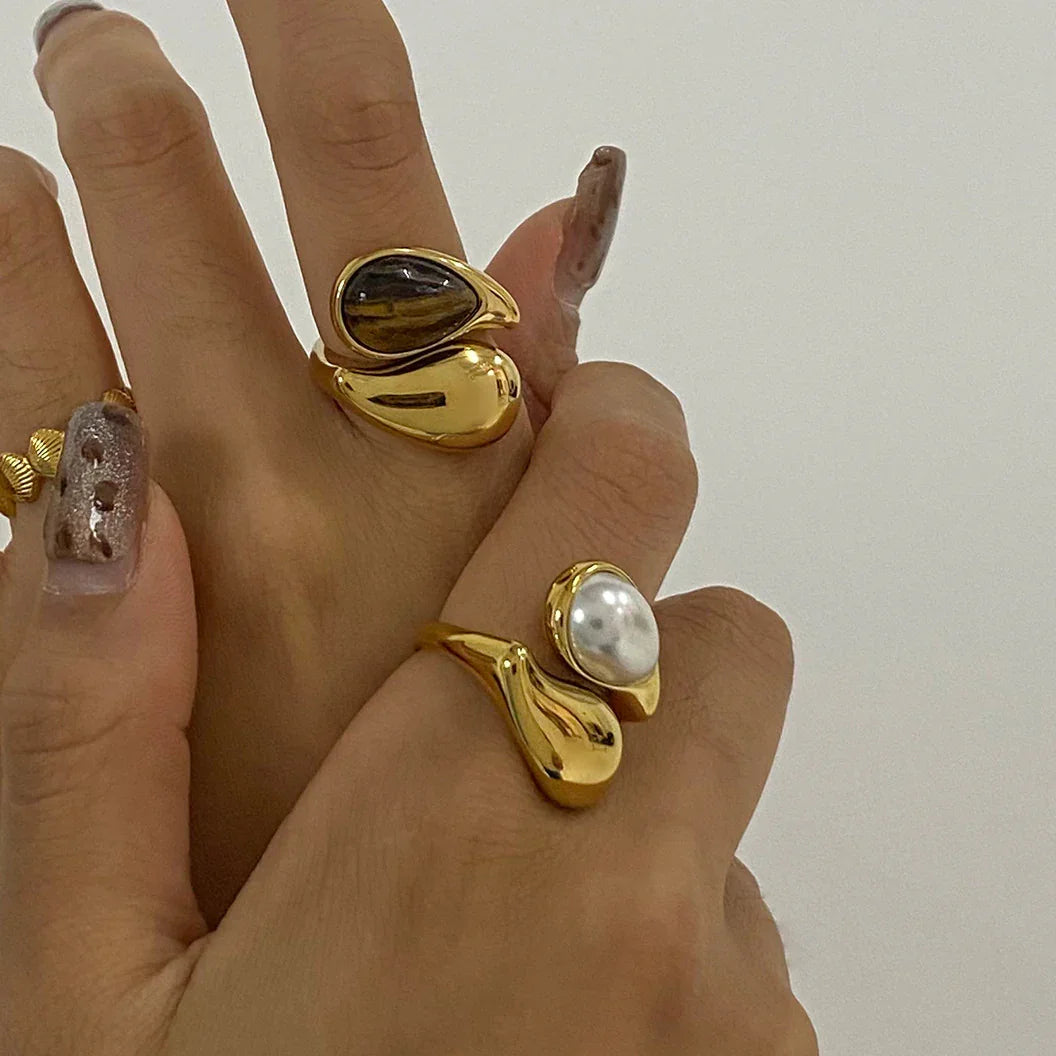 [Raffine]Mara Amber Pearl Ring