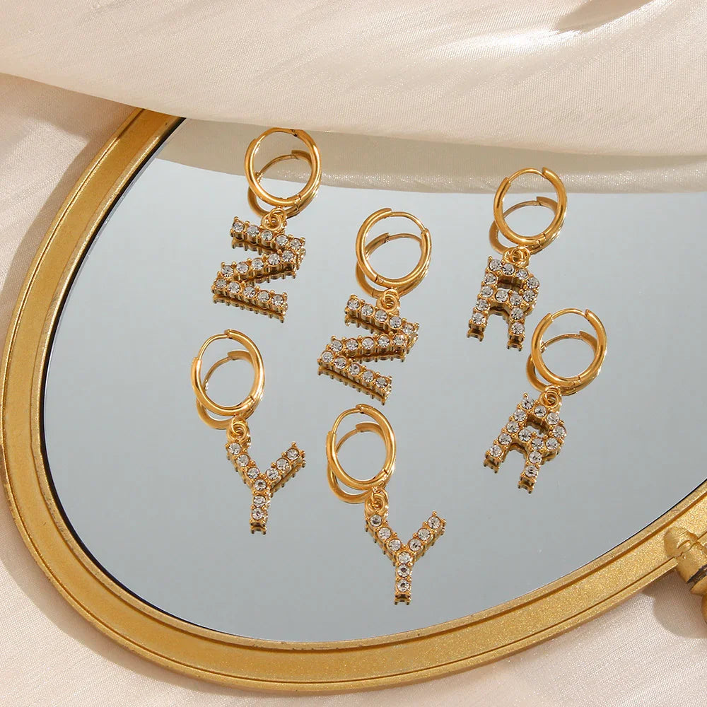 [Raffine]Wilhemina Initial Letter Earrings
