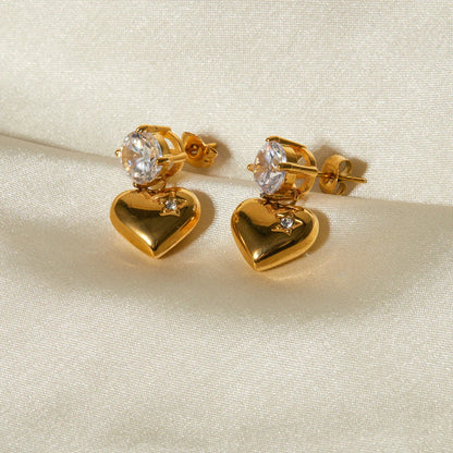 [Raffine]Emmeline Heart Gold Earrings