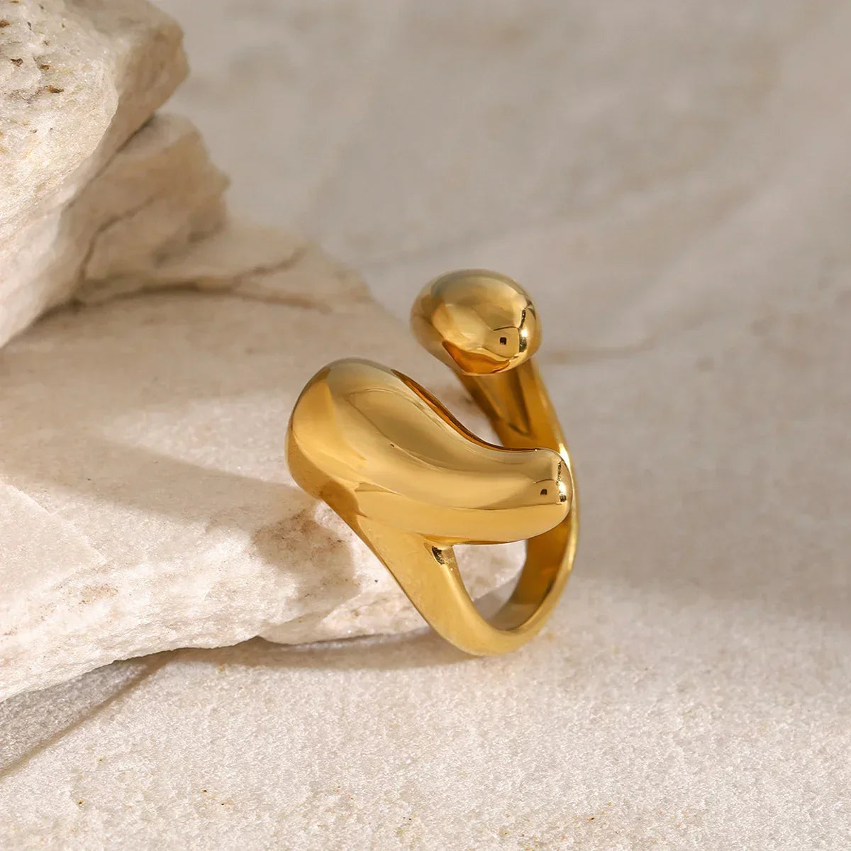 [Raffine]Abstract Gold Ring