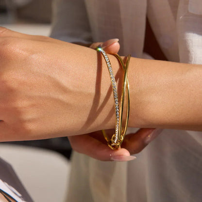 [Raffine]Quinley Stacked Diamond Bracelet