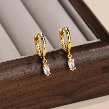 [Raffine]Shayla Hammered Diamond Hoops