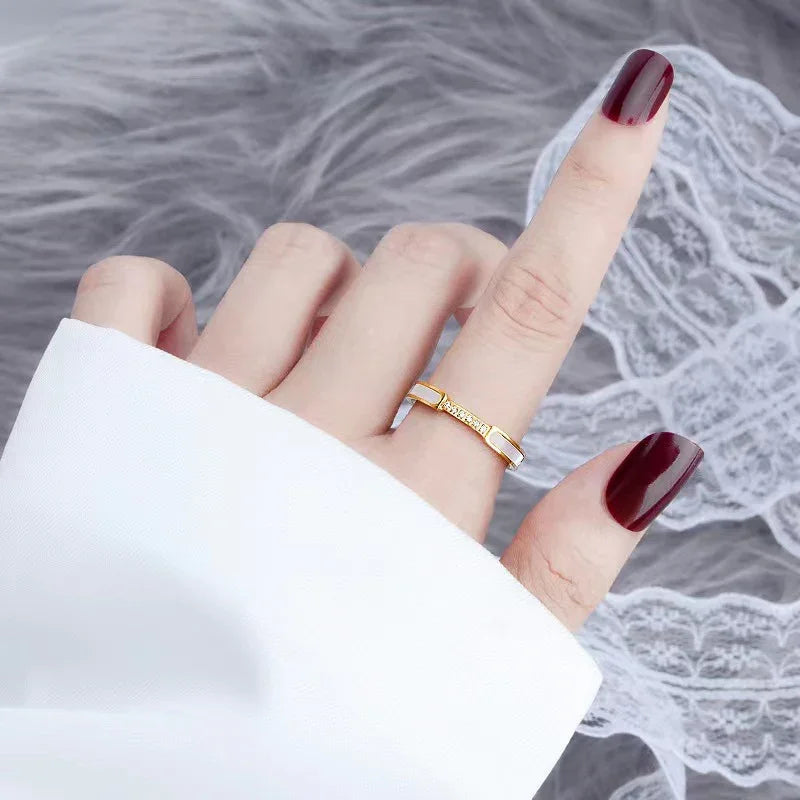 [Raffine]Gabrielle Diamond Simulant Gold Ring