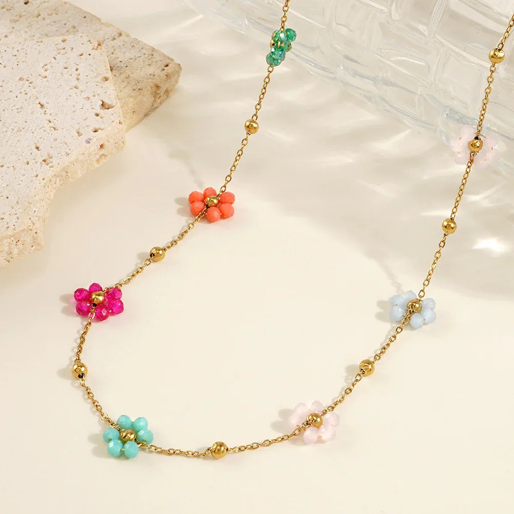 [Raffine]Azalea Floral Gold Necklace