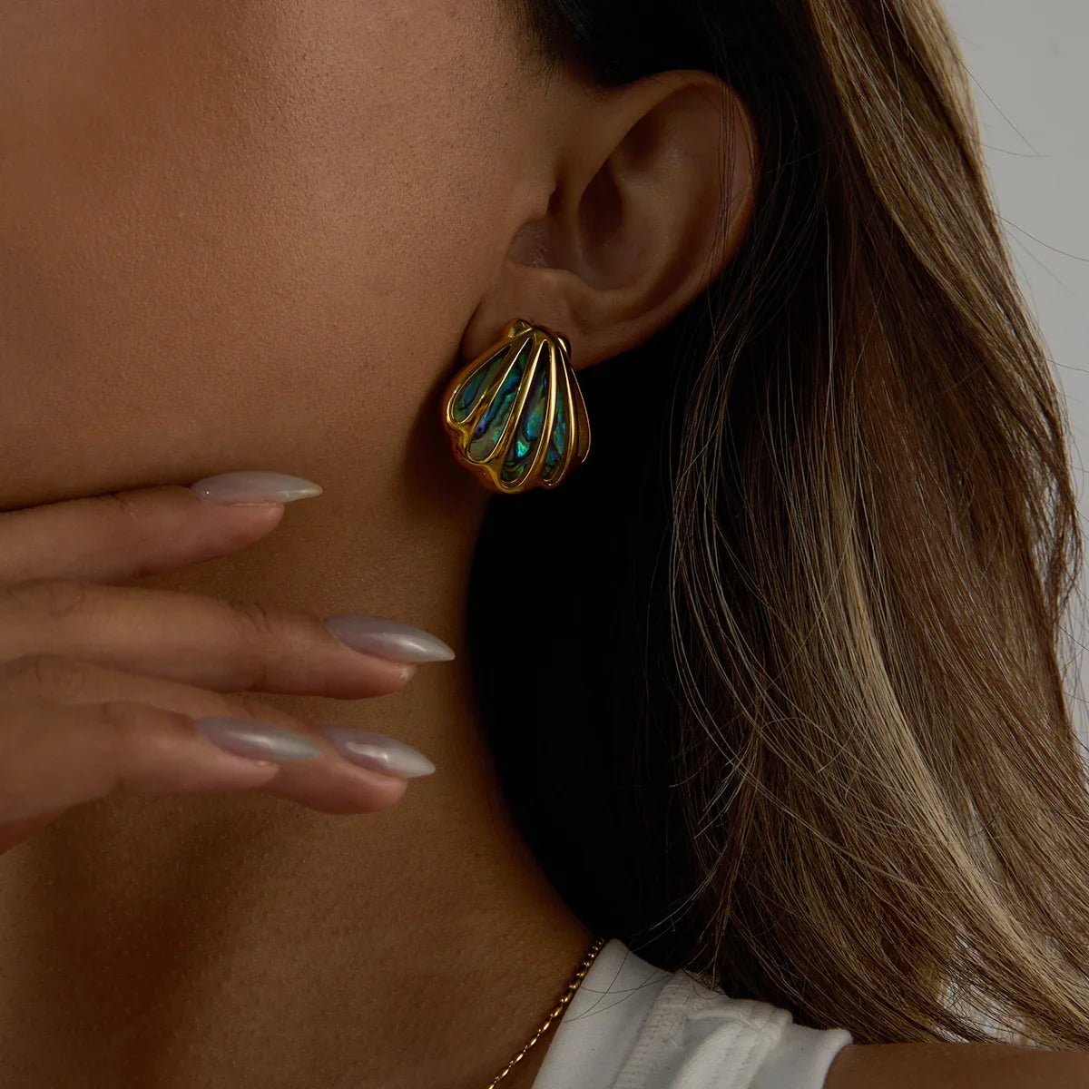 [Raffine]Nixie Gold Seashell Earrings