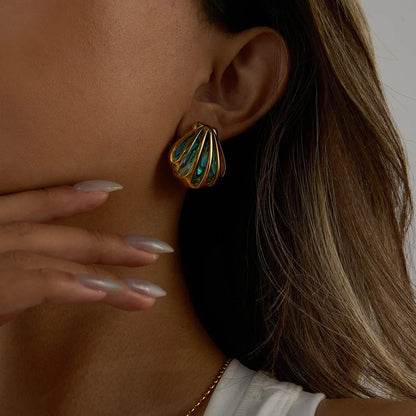 [Raffine]Nixie Gold Seashell Earrings