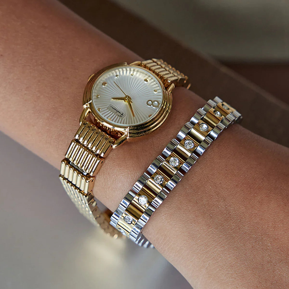 [Raffine]Gold Watchband Bracelet
