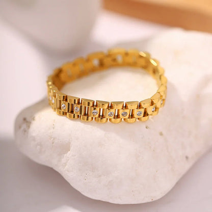 [Raffine]Gold Watchband Bracelet