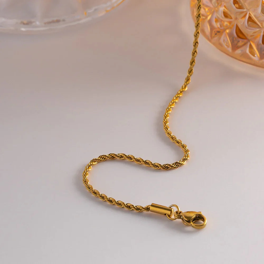[Raffine]Calle Rope Chain Gold Necklace