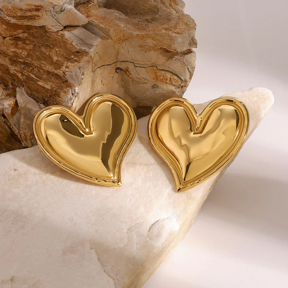 [Raffine]Liora Gold Heart Earrings