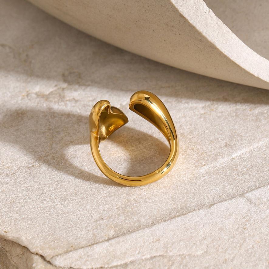 [Raffine]Abstract Gold Ring