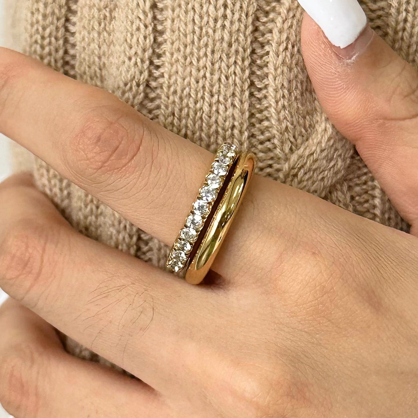[Raffine]Alison Stacked Diamond Ring