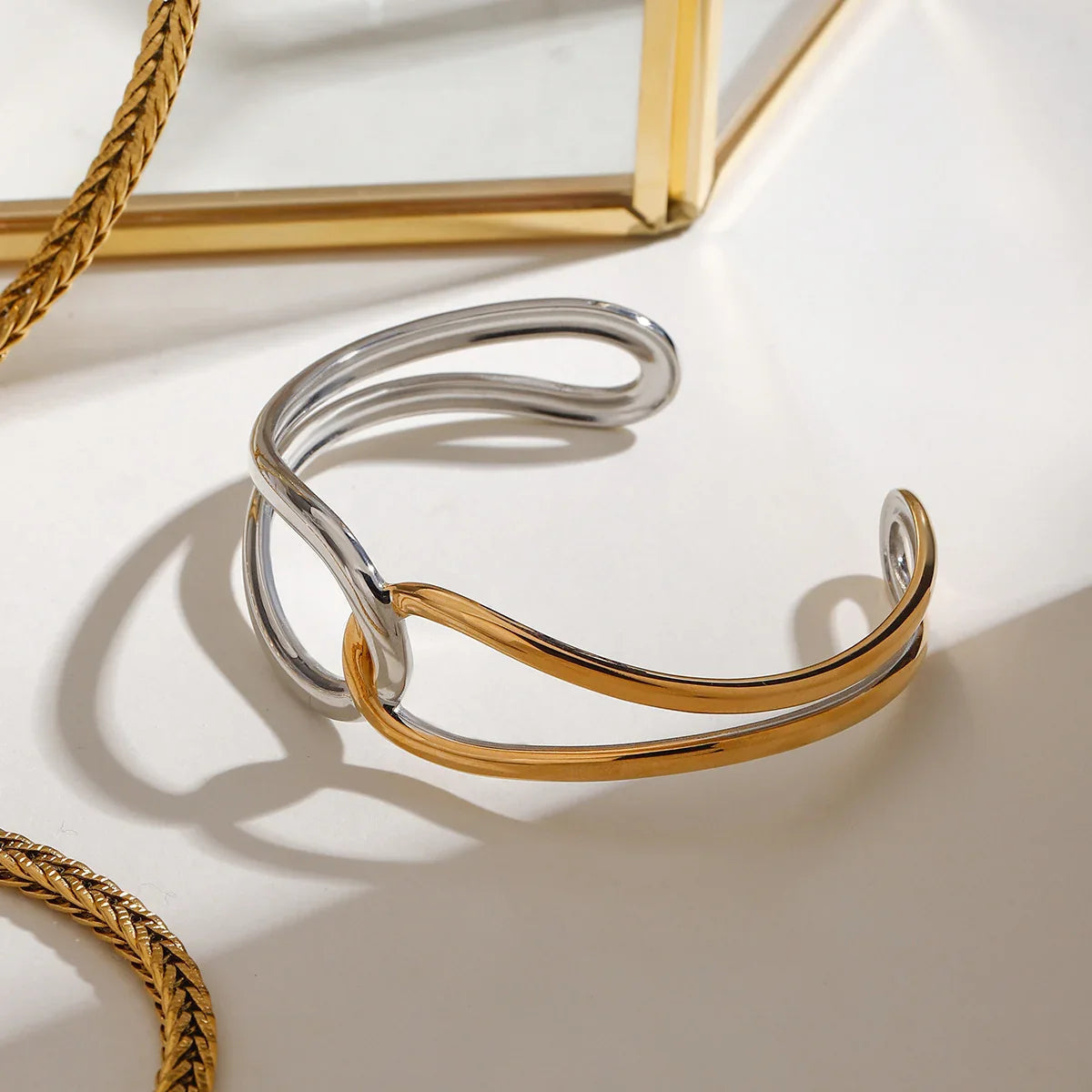 [Raffine]Noria Two Tone Gold Bangle