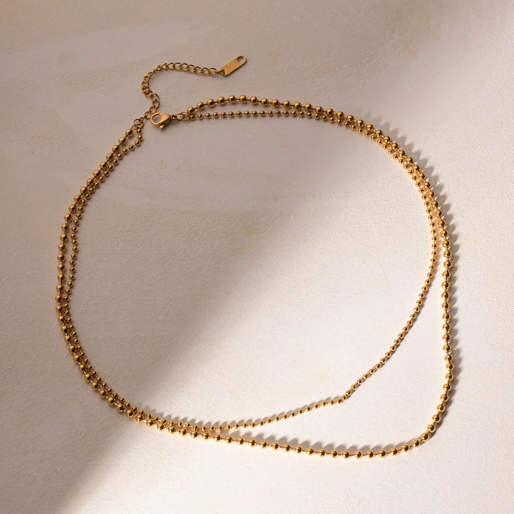 [Raffine]Layered Ball Chain Necklace