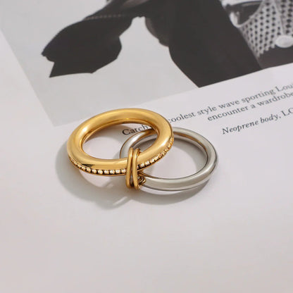 [Raffine]Claire Two Tone Ring Stack