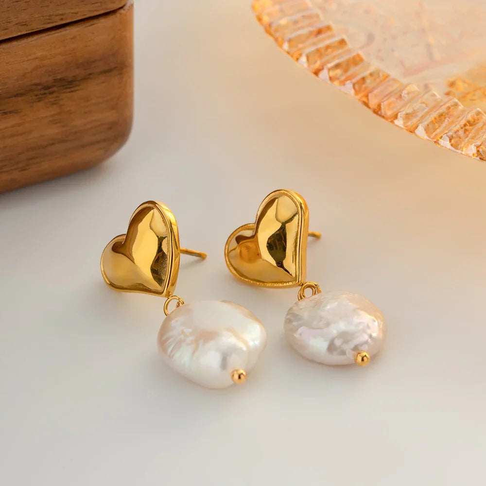 [Raffine]Blanche Freshwater Pearl Earrings