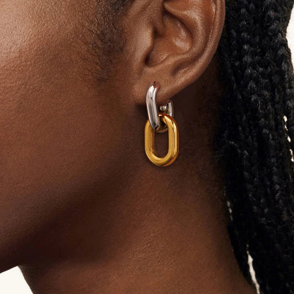 [Raffine]Taylor Two Tone Double Hoops