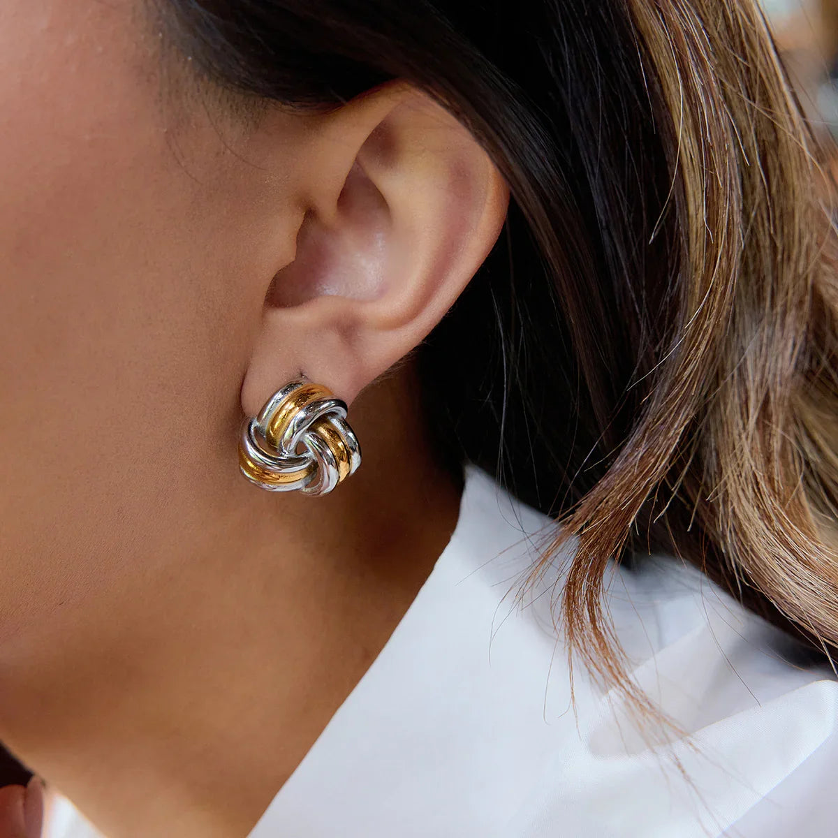 [Raffine]Avielle Chunky Gold Knot Earrings