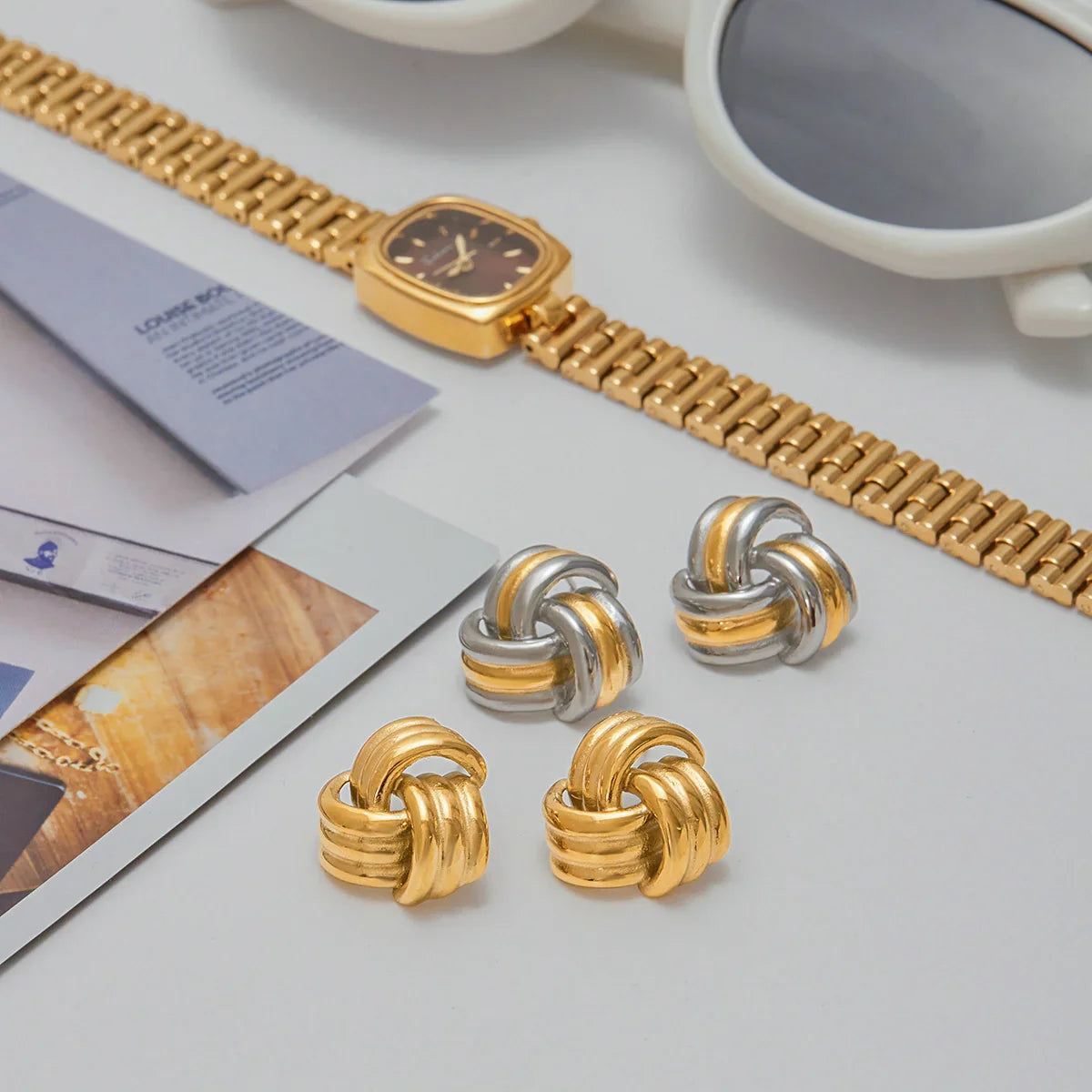 [Raffine]Avielle Chunky Gold Knot Earrings