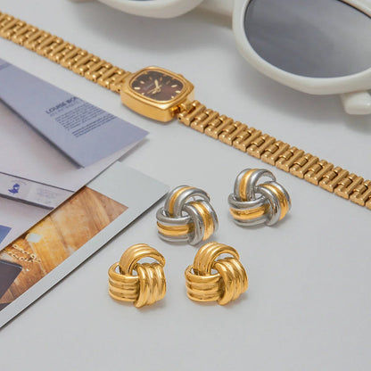[Raffine]Avielle Chunky Gold Knot Earrings