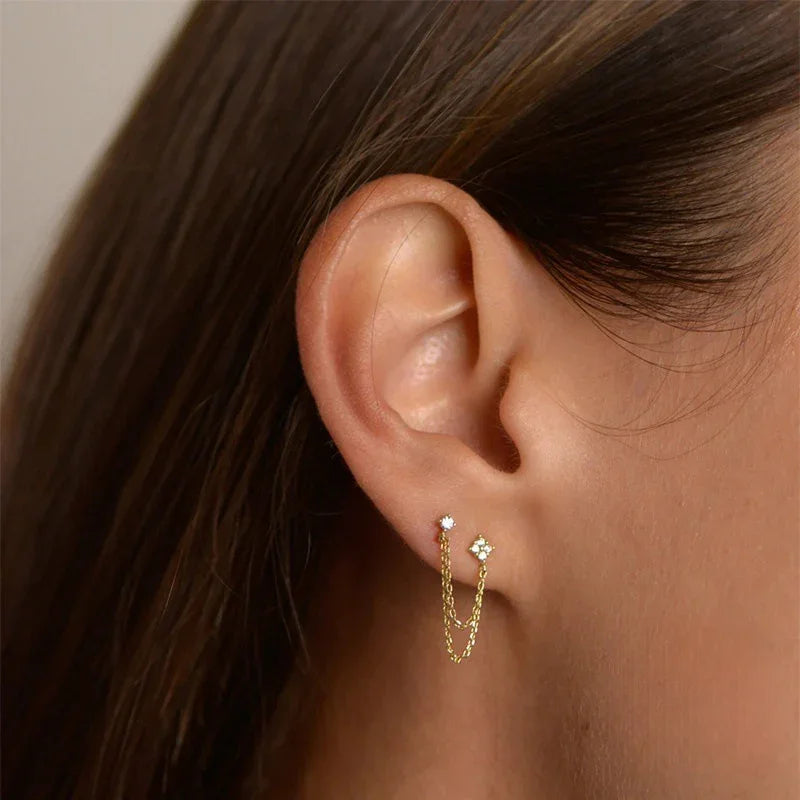 [Raffine]Kendall Diamond Chain Stud