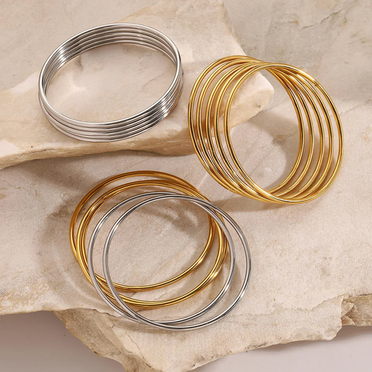 [Raffine]Shannon Gold Bangle Set