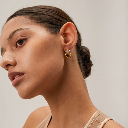 [Raffine]Emmeline Heart Gold Earrings