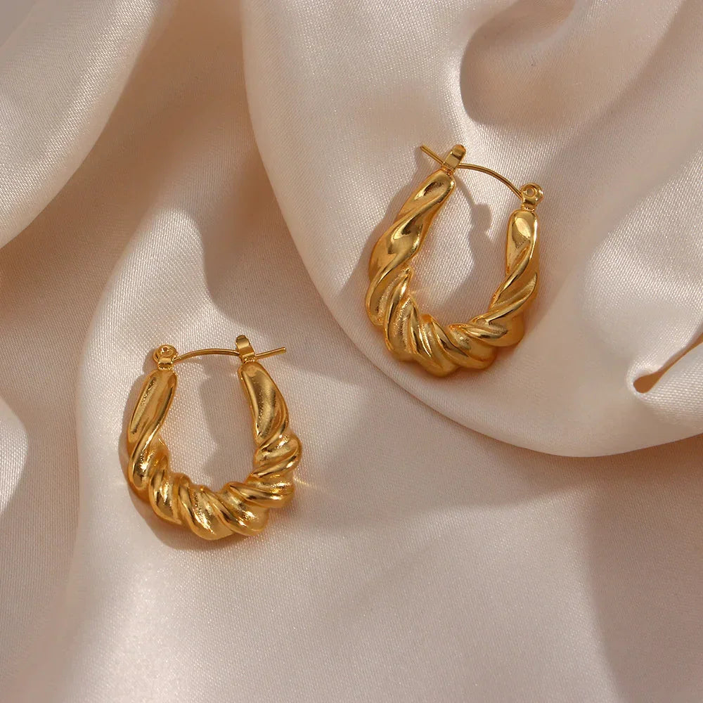 [Raffine]Adaline Twist Hoop Earrings
