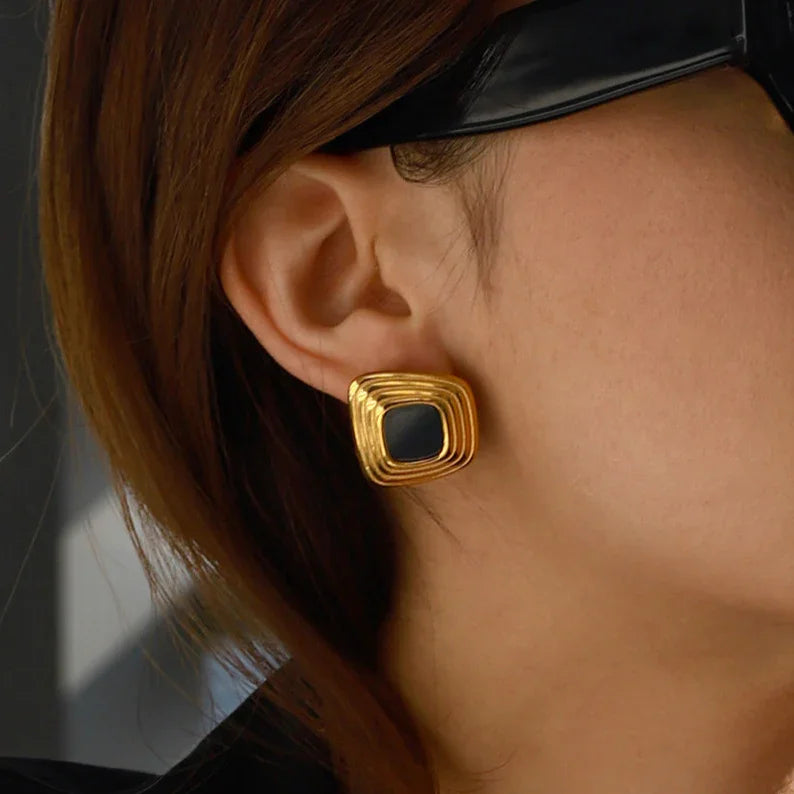 [Raffine]Sylvie Geometric Gold Earrings