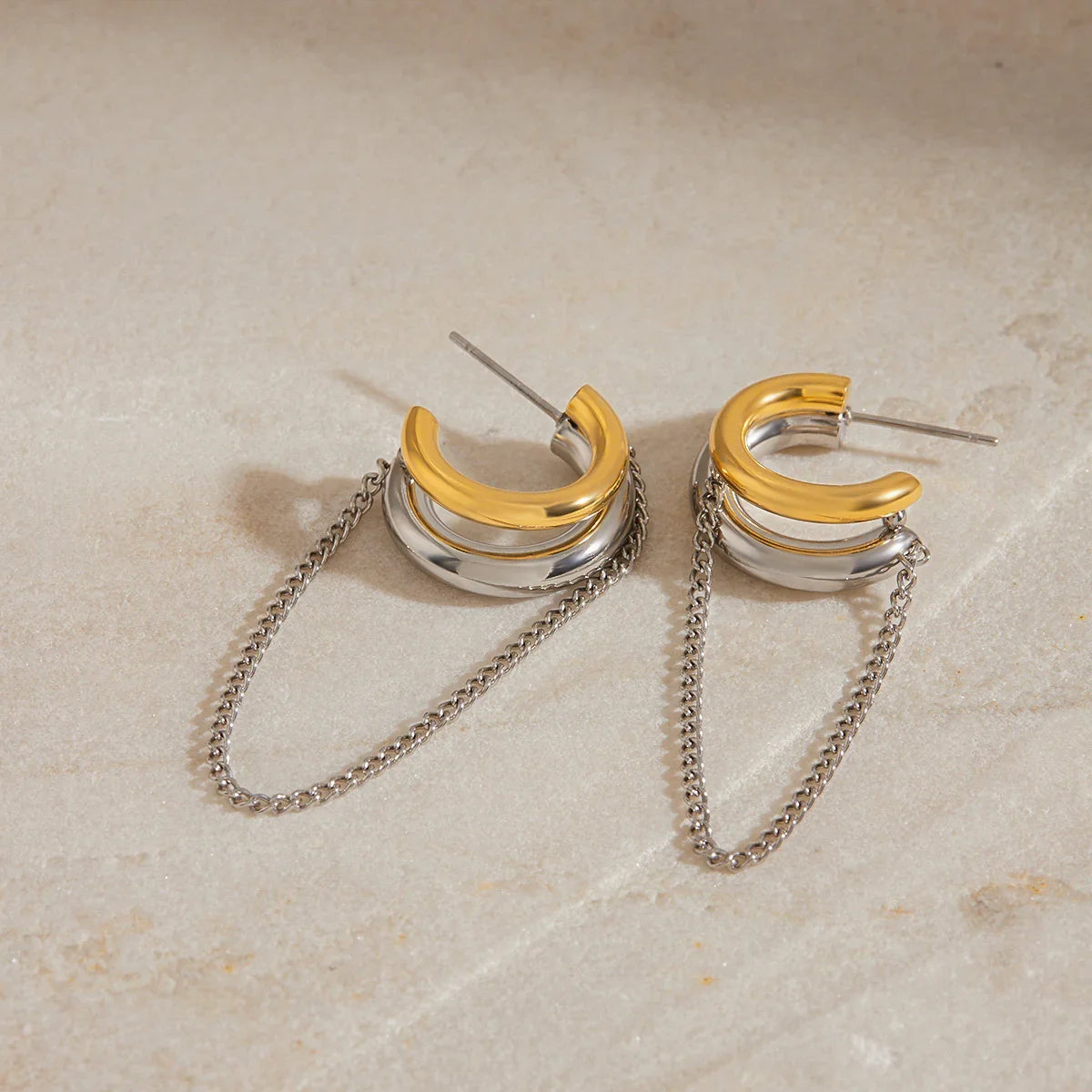 [Raffine]Galilea Link Chain Hoops