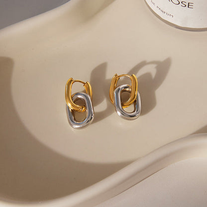 [Raffine]Pippa Two Tone Double Hoops