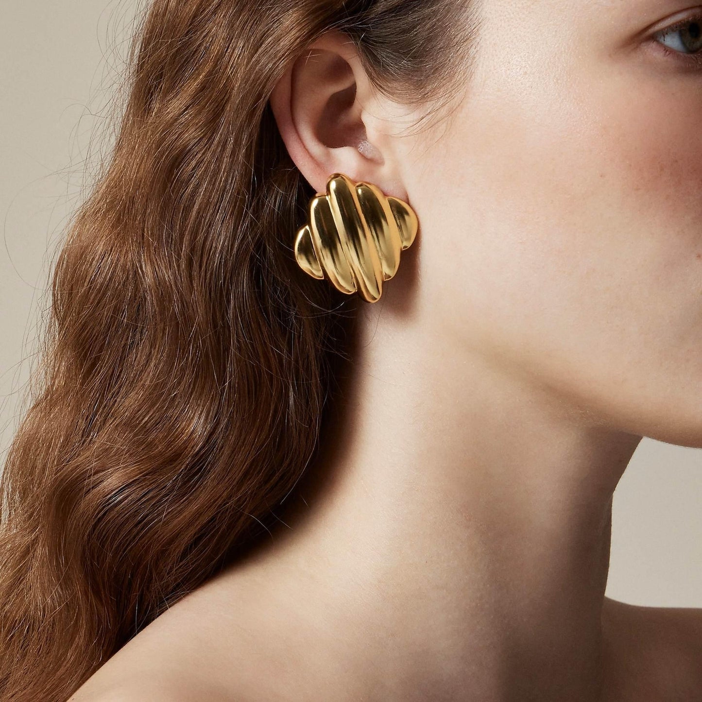 [Raffine]Maxine Rippled Gold Earrings
