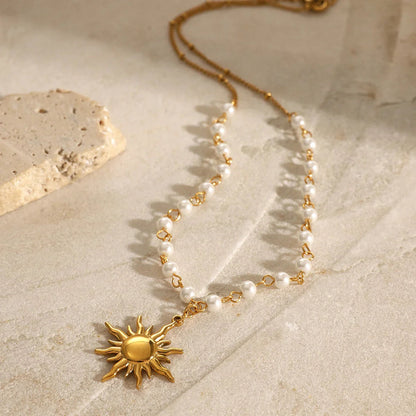 [Raffine]Apollo Sun Pearl Necklace
