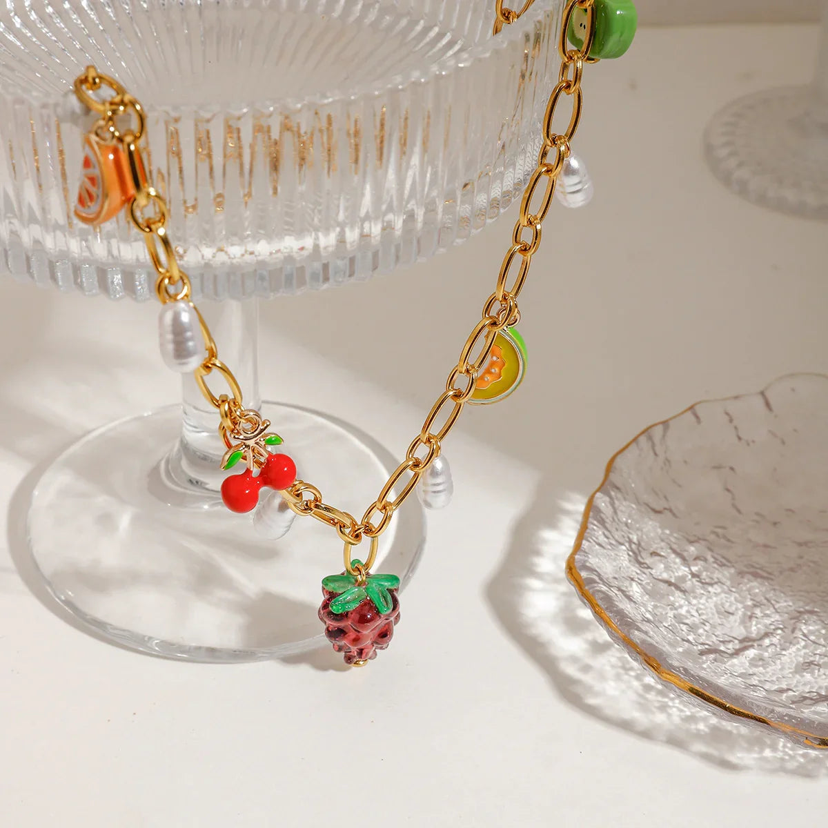 [Raffine]Michelle Fruit Charm Gold Necklace