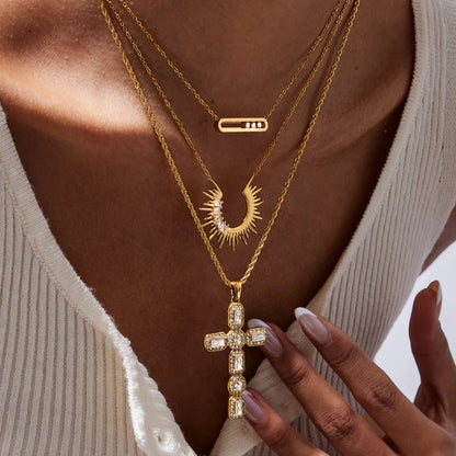 [Raffine]Evangelina Diamond Cross Necklace
