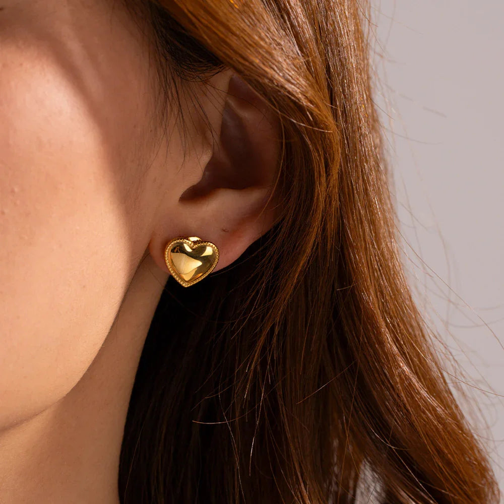 [Raffine]Ruth Heart Gold Earrings