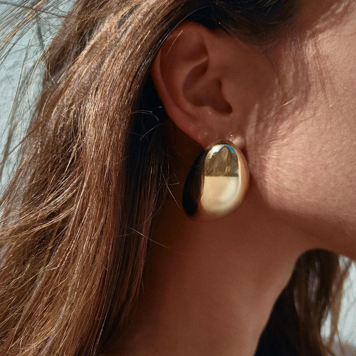 [Raffine]Carrie Chunky Bean Gold Earrings