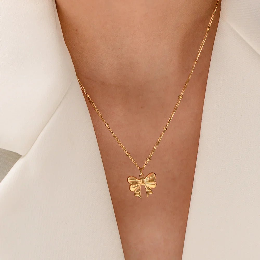 [Raffine]June Bow Necklace