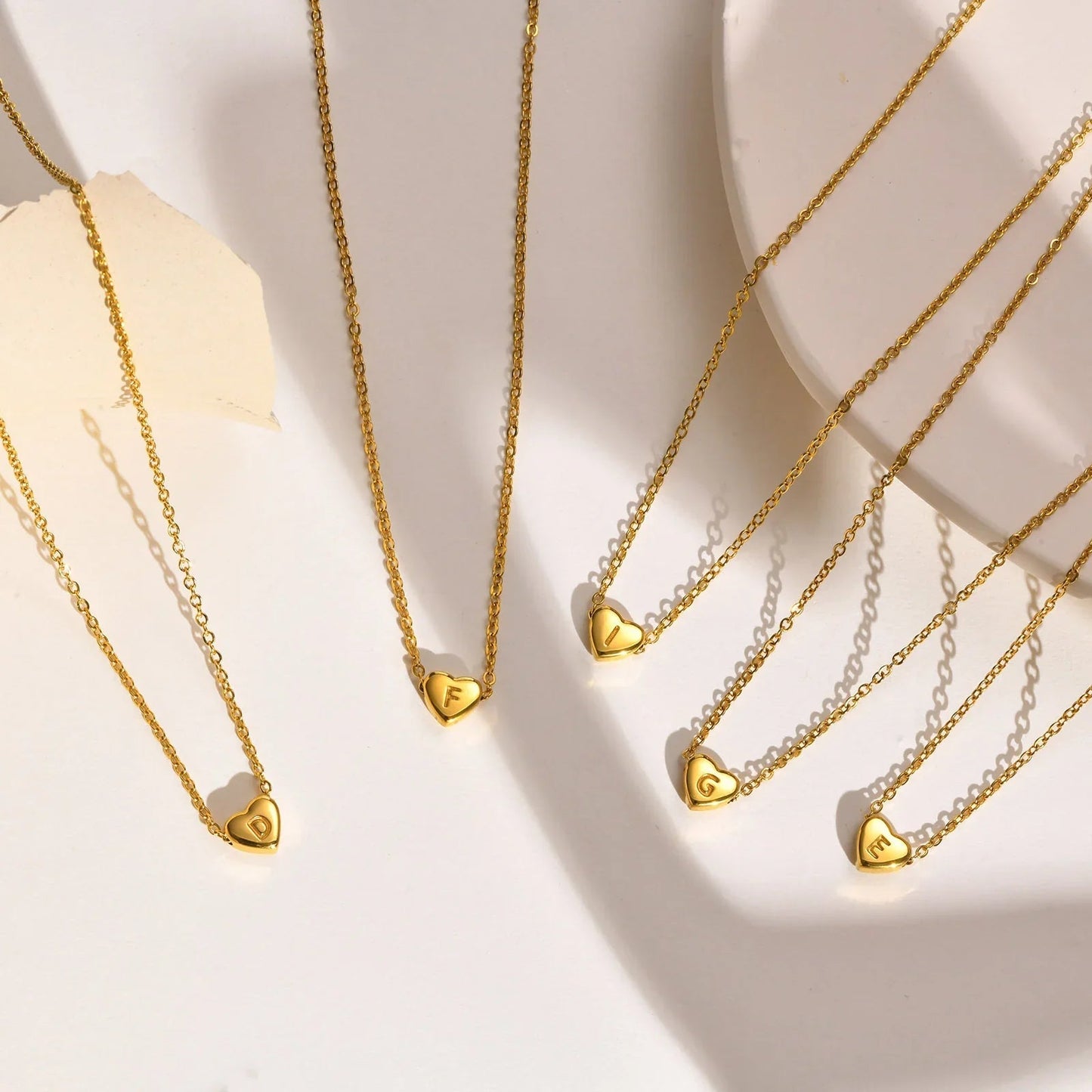 [Raffine]Heart Initial Gold Necklace