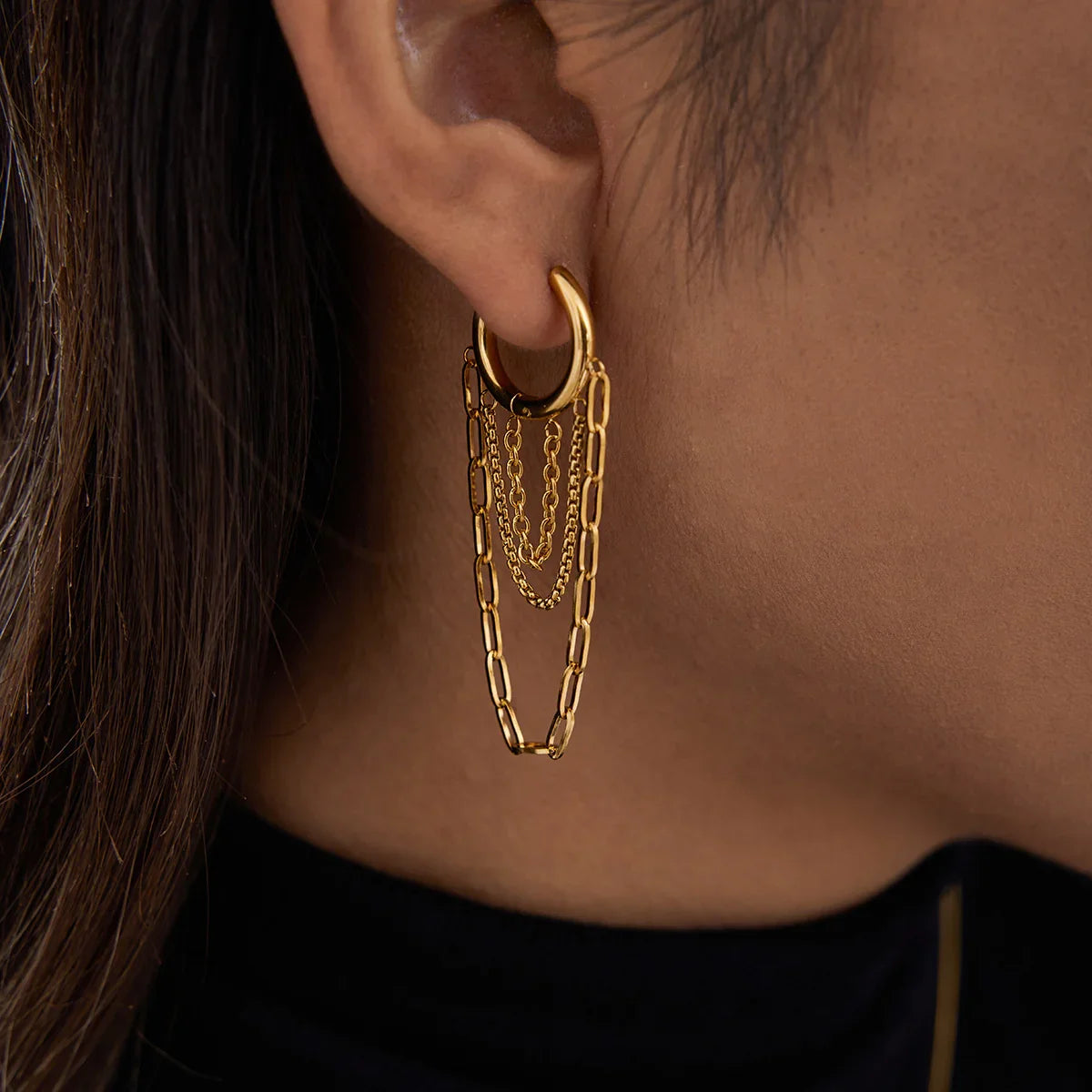 [Raffine]Alaina Link Chain Hoops