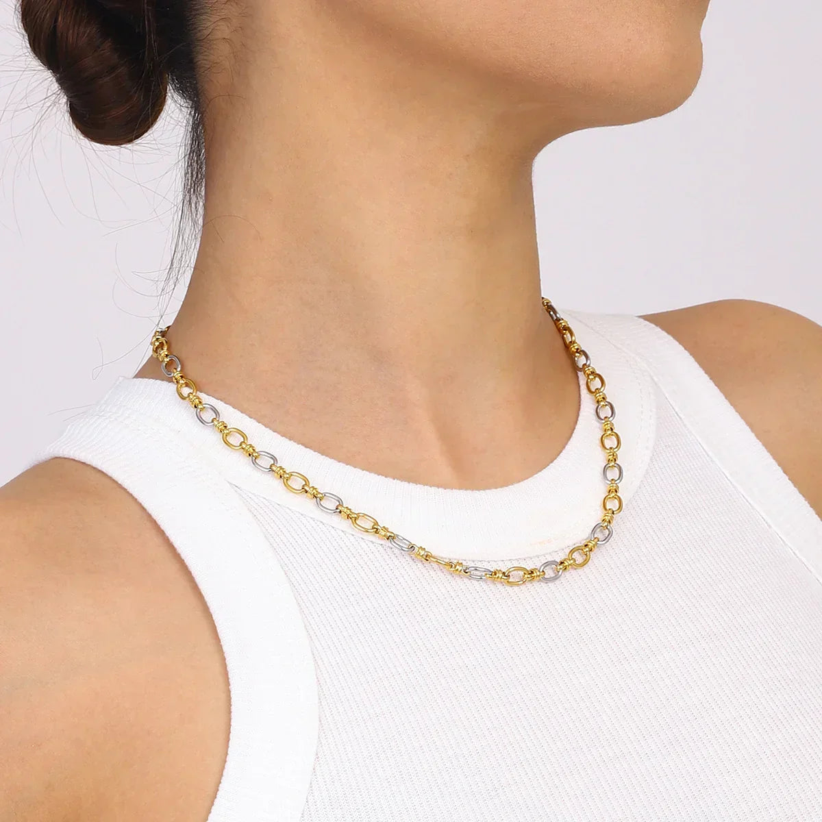 [Raffine]Addison Two Tone Gold Necklace