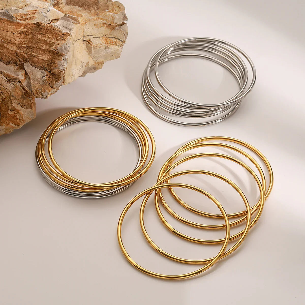 [Raffine]Shannon Gold Bangle Set