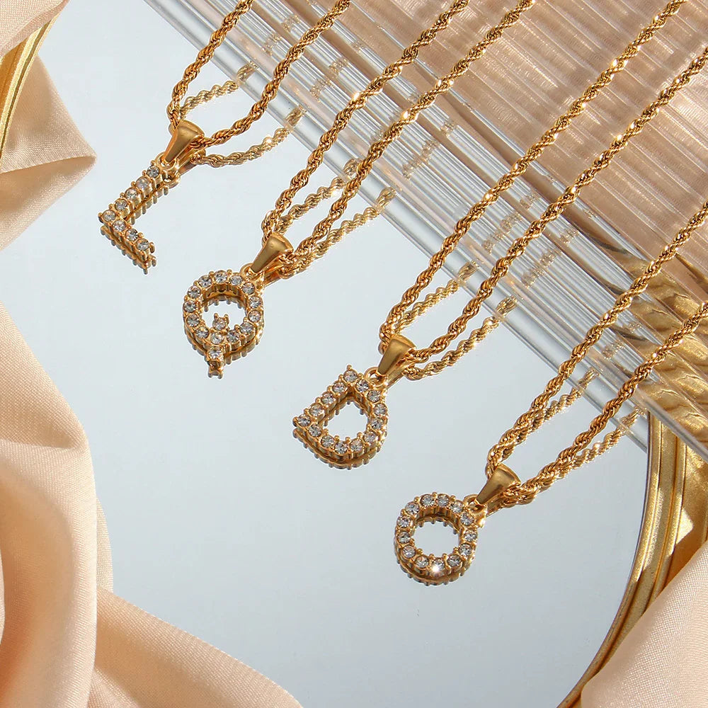 [Raffine]Maeve Letter Initial Diamond Necklace