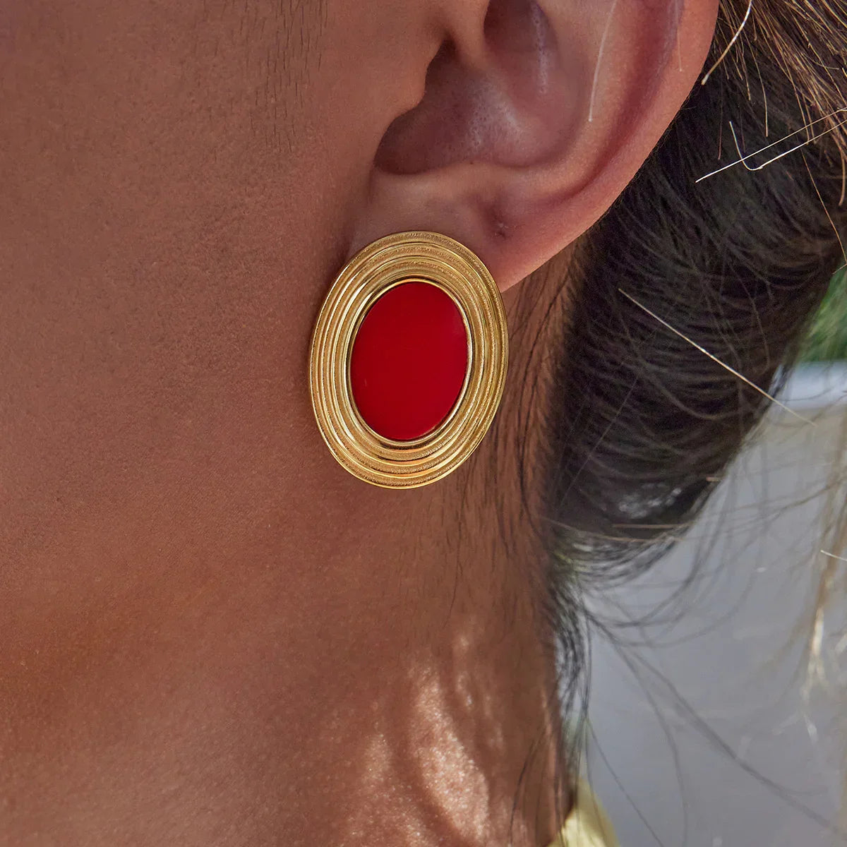 [Raffine]Ruthie Gold Enamel Earrings