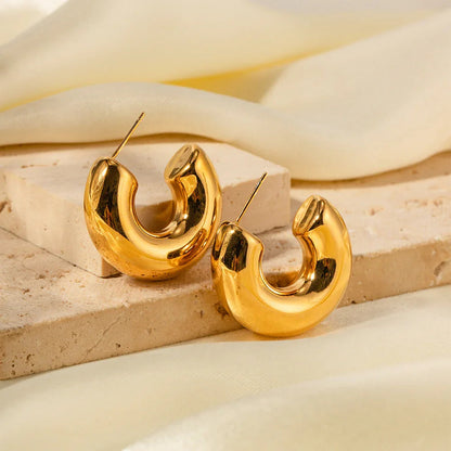 [Raffine]Natalia Chunky Gold Hoops