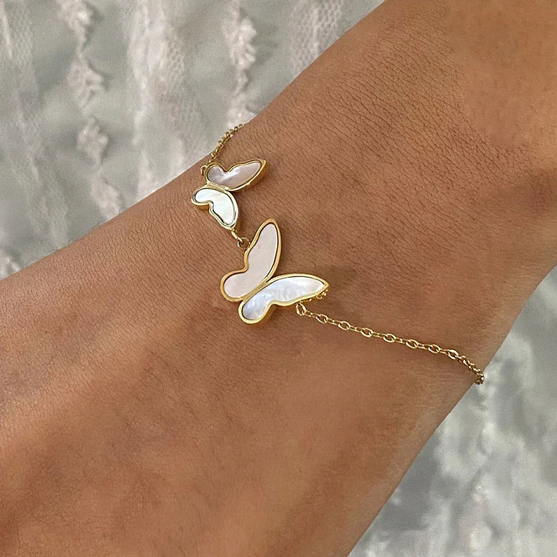 [Raffine]Blaire Butterfly Pearl Bracelet
