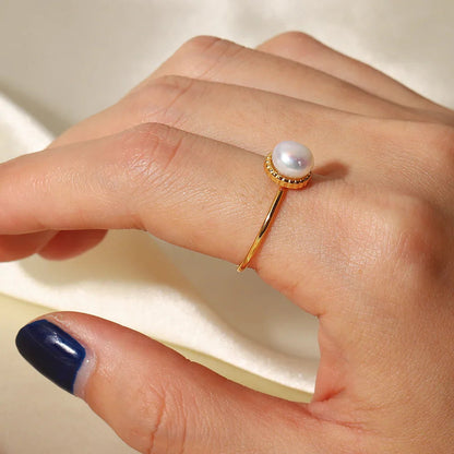 [Raffine]Solis Gold Pearl Ring