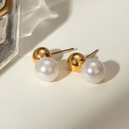 [Raffine]Nautica Dome Pearl Earrings