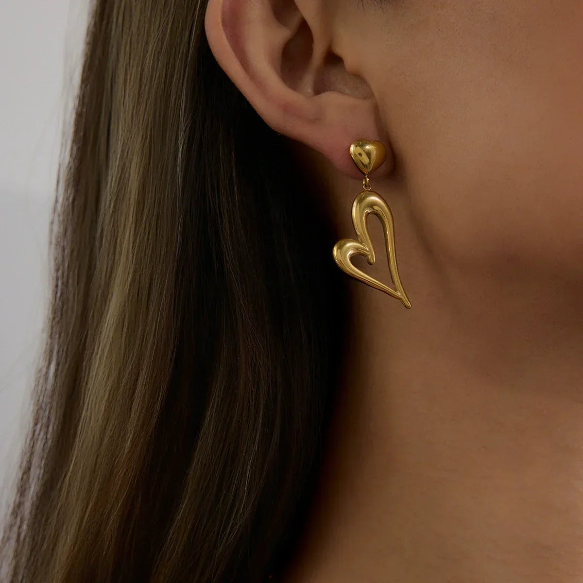 [Raffine]Venus Gold Heart Earrings