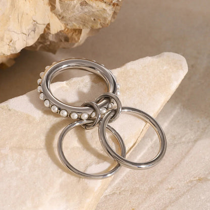 [Raffine]Mikayla Stacked Freshwater Pearl Ring